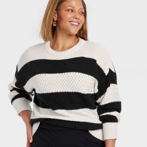 A New Day Target Black and White Striped Sweater